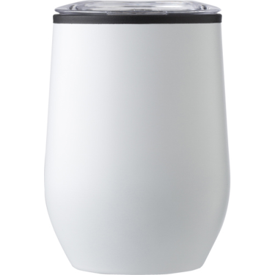 THE TRESCO - DOUBLE WALL STAINLESS STEEL METAL MUG (300 ML) in White