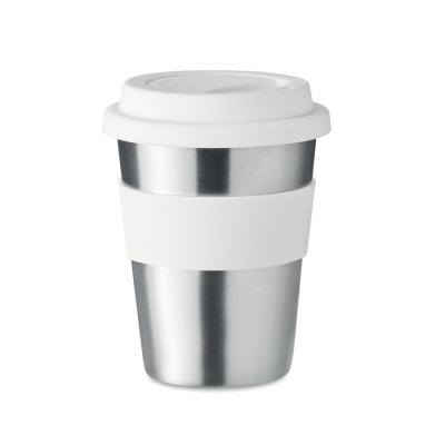 TUMBLER STAINLESS STEEL METAL 350ML in White