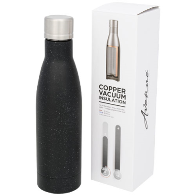 VASA 500 ML SPECKLED COPPER VACUUM THERMAL INSULATED BOTTLE in Solid Black