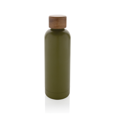 WOOD RCS CERTIFIED RECYCLED STAINLESS STEEL METAL VACUUM BOTTLE in Green