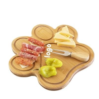 PAW SHAPE SERVING TRAY with 5 Grooves Wood Cutting Board