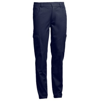 THC TALLINN COTTON AND ELASTANE TROUSERS - L in Navy Blue