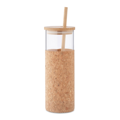 GLASS TUMBLER SLEEVE 450 ML in Brown