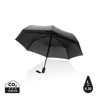 21 INCH IMPACT AWARE™ RPET 190T AUTO OPEN & CLOSE UMBRELLA in Black