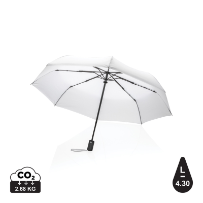 21 INCH IMPACT AWARE™ RPET 190T AUTO OPEN & CLOSE UMBRELLA in White