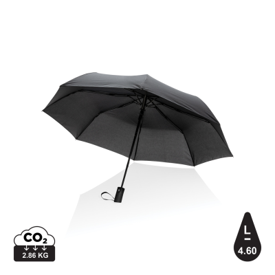 21 INCH IMPACT AWARE™ RPET 190T MINI AUTO OPEN UMBRELLA in Black