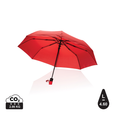 21 INCH IMPACT AWARE™ RPET 190T MINI AUTO OPEN UMBRELLA in Red