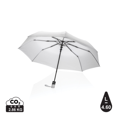 21 INCH IMPACT AWARE™ RPET 190T MINI AUTO OPEN UMBRELLA in White