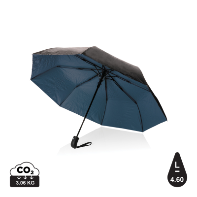 21 INCH IMPACT AWARE™ RPET 190T PONGEE DUAL COLOUR MINI UMBRELLA in Blue