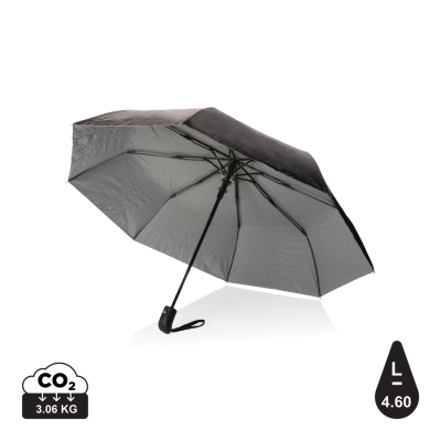 21 INCH IMPACT AWARE™ RPET 190T PONGEE DUAL COLOUR MINI UMBRELLA in Silver