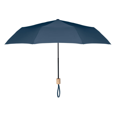 21 INCH RPET FOLDING UMBRELLA in Blue