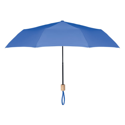 21 INCH RPET FOLDING UMBRELLA in Blue