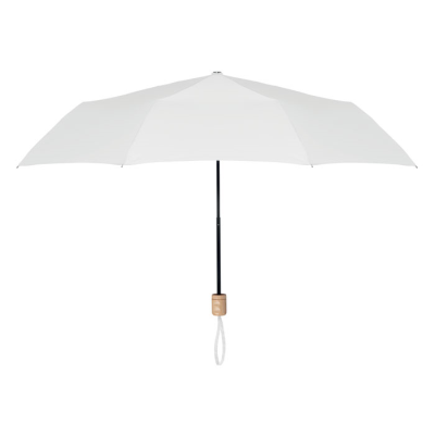 21 INCH RPET FOLDING UMBRELLA in White