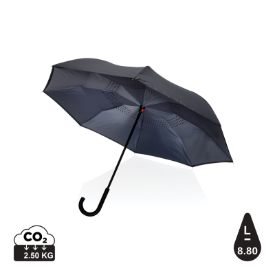 23 INCH IMPACT AWARE™ RPET 190T REVERSIBLE UMBRELLA in Anthracite