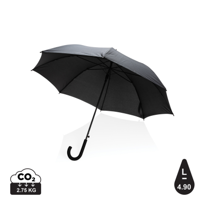 23 INCH IMPACT AWARE™ RPET 190T STANDARD AUTO OPEN UMBRELLA in Black