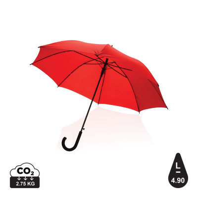 23 INCH IMPACT AWARE™ RPET 190T STANDARD AUTO OPEN UMBRELLA in Red