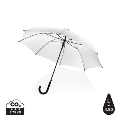 23 INCH IMPACT AWARE™ RPET 190T STANDARD AUTO OPEN UMBRELLA in White