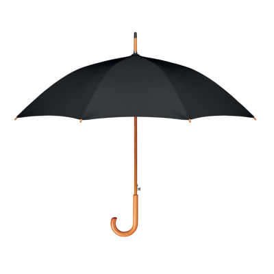 23 INCH UMBRELLA RPET PONGEE in Black