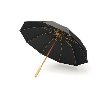 23,5 INCH RPET & BAMBOO UMBRELLA in Black