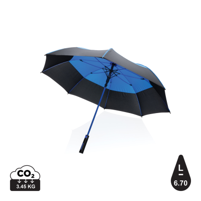 27 INCH IMPACT AWARE™ RPET 190T AUTO OPEN STORMPROOF UMBRELLA in Blue