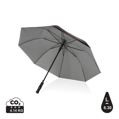 27 INCH IMPACT AWARE™ RPET 190T DUAL COLOUR AUTO OPEN UMBRELLA in Silver