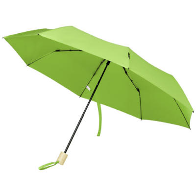 BIRGIT 21 FOLDING WINDPROOF RECYCLED PET UMBRELLA in Lime Green