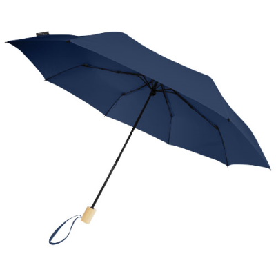 BIRGIT 21 FOLDING WINDPROOF RECYCLED PET UMBRELLA in Navy