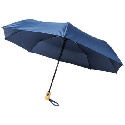 BO 21 INCH FOLDING AUTO OPEN & CLOSE RECYCLED PET UMBRELLA in Navy