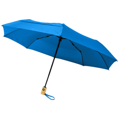 BO 21 INCH FOLDING AUTO OPEN & CLOSE RECYCLED PET UMBRELLA in Process Blue