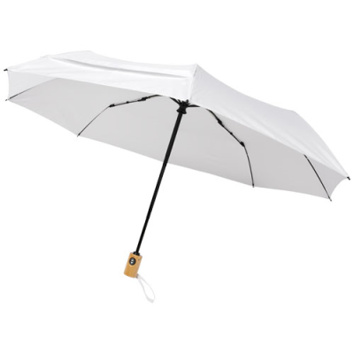 BO 21 INCH FOLDING AUTO OPEN & CLOSE RECYCLED PET UMBRELLA in White