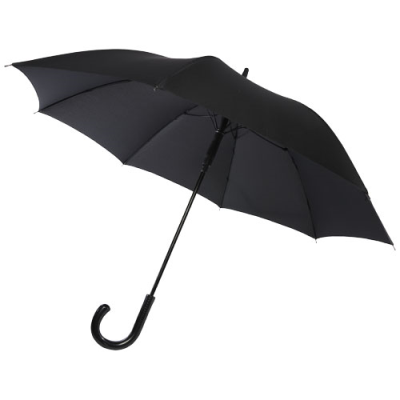 FONTANA 23 INCH AUTO OPEN UMBRELLA with Carbon Look & Crooked Handle in Solid Black