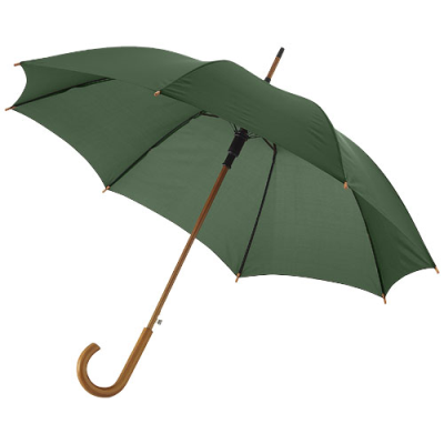 KYLE 23 INCH AUTO OPEN UMBRELLA WOOD SHAFT AND HANDLE in Forest Green