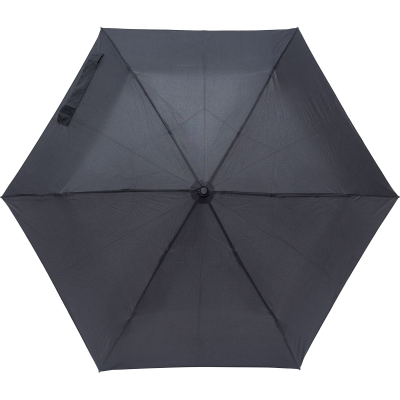 TELESCOPIC PONGEE UMBRELLA in Black