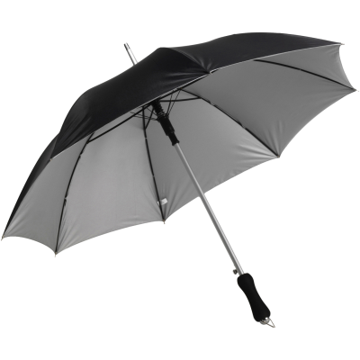 UMBRELLA with Silver Underside in Black_&_Silver