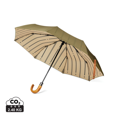 VINGA BOSLER AWARE™ RECYCLED PET 21 INCH FOLDING UMBRELLA in Green