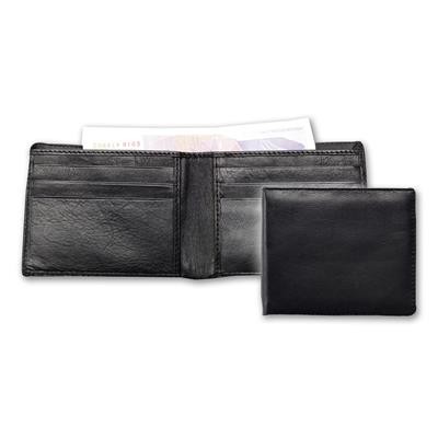 LEATHER BILLFOLD WALLET in Black