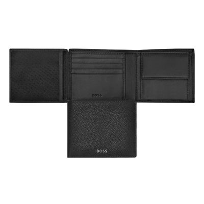 MONEY WALLET with Flap Classic Grained Black