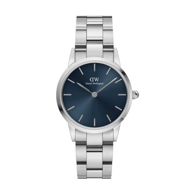 WATCH ICONIC LINK ARCTIC SILVER&BLUE D28