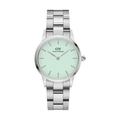 WATCH ICONIC LINK SILVER&PASTEL-GREEN D28