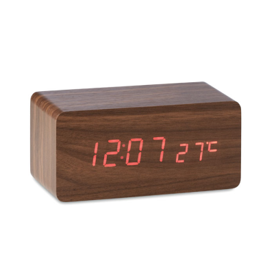 LED CLOCK & 5W CORDLESS CHARGER in Brown