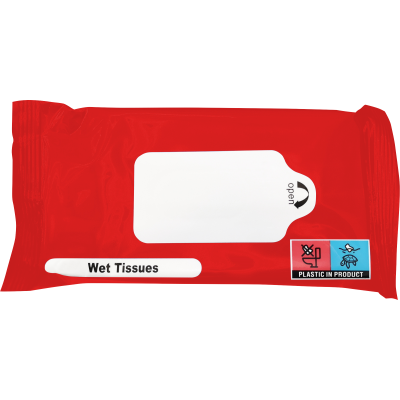 WET TISSUE PACK (10PC) in Red