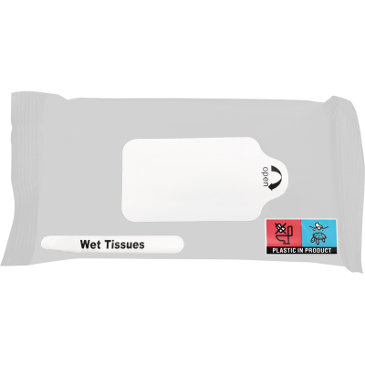 WET TISSUE PACK (10PC) in Silver