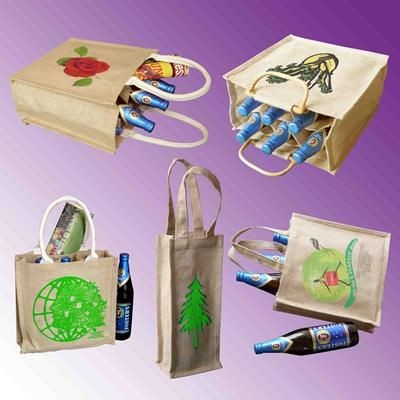 TATTON JUTE SUSTAINABLE DOUBLE GIFT BOTTLE BAG