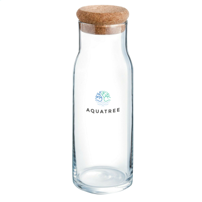 ALGARVE CARAFE 1 L with a Cork Cap in Clear Transparent