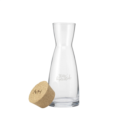 YPSILON CARAFE 1 L with a Cork Cap in Clear Transparent