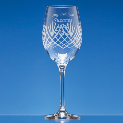 375ML PANEL WHITE WINE GLASS with Frost Cutting