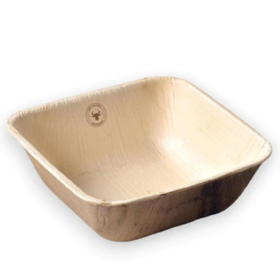 SQUARE DEEP PALM LEAF BOWL (15CM)