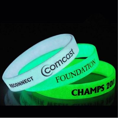 GLOW in the Dark Silicon Wristbands W & Custom Imprint