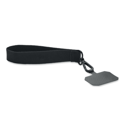 POLYESTER PHONE WRIST STRAP in Black